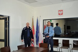 Praktyka niemieckiego funkcjonariusza w KMP w Łodzi - oficjalne powitanie