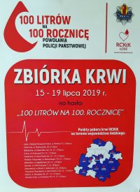 plakat z wymienionymi miejscowościami gdzie będzie odbywała się zbiórka krwi