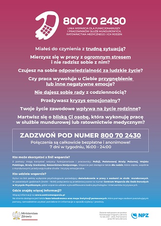 Linia wsparcia dla funkcjonariuszy