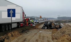 miejsce wypadku drogowego.