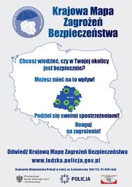 Plakat z informacją o Krajowej Mapie Zagrożeń Bezpieczeństwa.