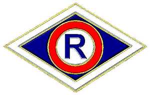 R symbol ruchu drogowego.