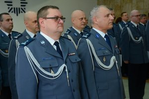 Odchodzący na emeryturę zastępcy komendantów powiatowych w Radomsku i Bełchatowie.