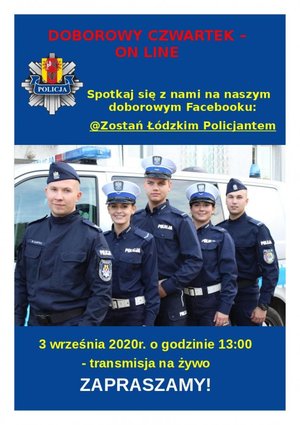 Plakat z policjantami.