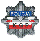 Logo Komendy Głównej Policji na tle policyjnej gwiazdy.