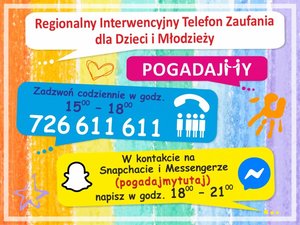 Baner prewencyjny - Regionalny Interwencyjny Telefon Zaufania dla Dzieci i Młodzieży.