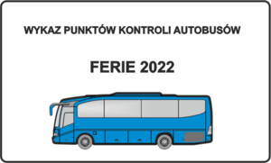 grafika z autobusem i napisem ferie 2022