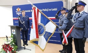 Poczet sztandarowy kwp w Łodzi.