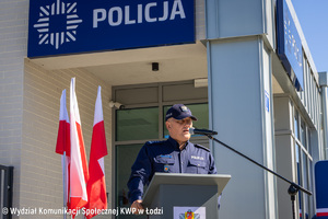 Przemawia Komendanta Powiatowy Policji w Pabianicach