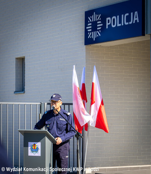 Przemawia Komendant Wojewódzki Policji w Łodzi