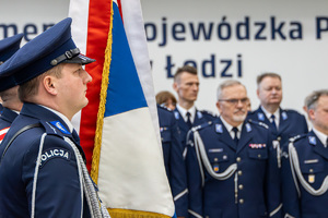 Sztandar komendy Wojewódzkiej Policji w Łodzi.
