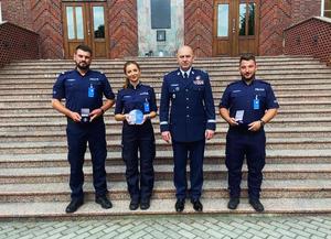 policjanci , którzy zajęli się III miejsce w Ogólnopolskich Zawodach Ratowników z Kwalifikowanej Pierwszej Pomocy.