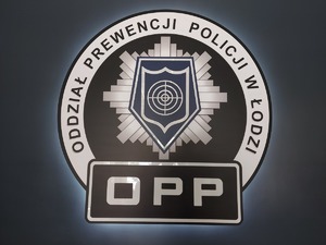 emblemat Oddziału Prewencji Policji w Łodzi.