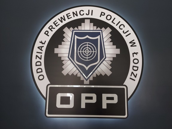 emblemat Oddziału Prewencji Policji w Łodzi.