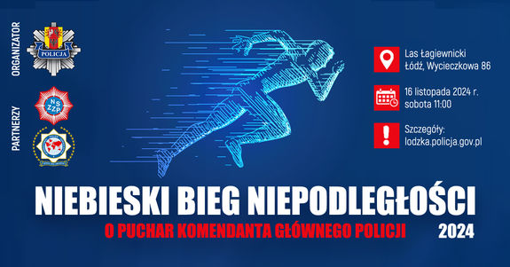 plakat Niebieski Bieg Niepodległości.