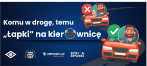 Plakat akcji łapki na kierownicę