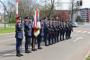 Policjanci w trakcie uroczystości.