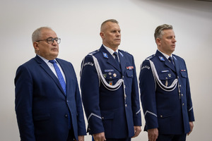 insp. Arkadiusz Sylwestrzak Komendanta Wojewódzki Policji w łodzi, I Zastępca Komendanta Wojewódzkiego Policji w Łodzi insp. Jarosław Rybka, Wicewojewoda Łódzki Marek Mazur.