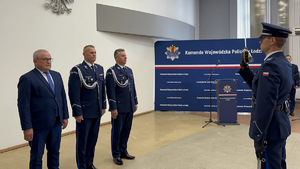 insp. Arkadiusz Sylwestrzak Komendanta Wojewódzki Policji w łodzi, I Zastępca Komendanta Wojewódzkiego Policji w Łodzi insp. Jarosław Rybka, Wicewojewoda Łódzki Marek Mazur.