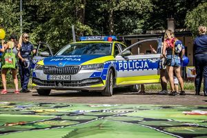 stoisko Ruchu Drogowego podczas pikniku towarzyszącego.