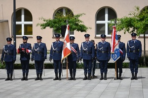 Kompania honorowa policji.