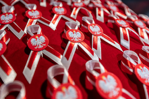 Przypinki bialo czerwone.