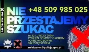 Grafika archiwum X z napisem nie przestajemy szukać