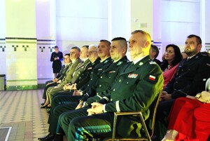 Komendant Wojewódzki Policji w Łodzi wraz z Zastępcami.