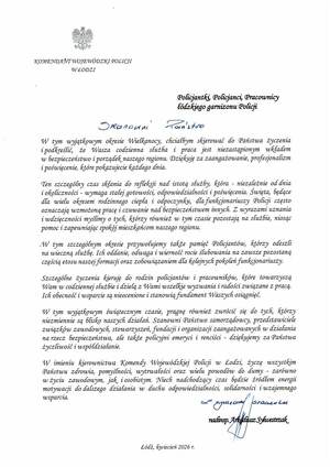 Życzenia świąteczne Komendanta.