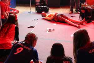 Zajęcia z policjantami z laboratorium kryminalistycznego KWP w Łodzi.