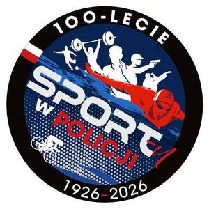 Logo 100 lecia sportu w Policji.