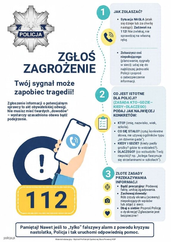 Ulot5ka informacyjna z profilaktyczną treścią, gwiazdą Policji.