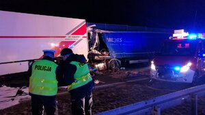 policjanci na miejscu wypadku