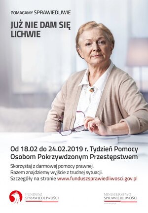 Tydzień pomocy osobom pokrzywdzonym - plakat.