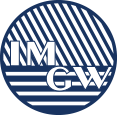 logo IMGW...niebieskie koło  a na nim litery IMGW