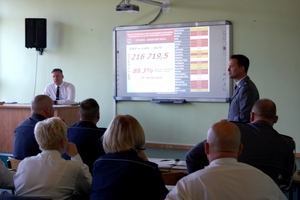 Odprawa koordynacyjna z udziałem Z-cy Komendanta, Naczelnika Wydziału Prewencji KWP w Łodzi oraz komendantów powiatowych i miejskich garnizonu łódzkiego.