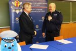 konferencja, podpisanie porozumienia pomiędzy policją a politechniką łódzką
