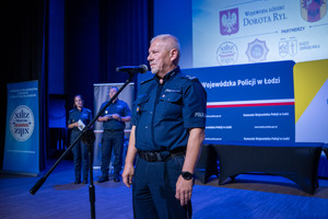 Przewodniczący Niezależnego Samorządnego Związku Zawodowego Policjantów Województwa Łódzkiego podinspektor Krzysztof Balcer.