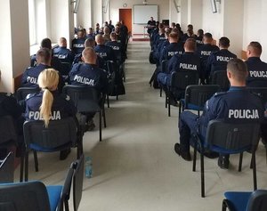 Policjanci podczas szkolenia.