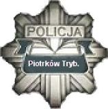 gwiazda policyjna z  napisem Piotrków Trybunalski