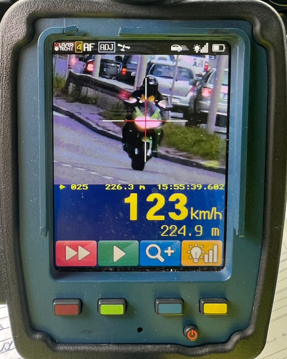 zdjęcie wideorejestratora podczas pomiaru prędkości