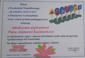 podziękowanie dla policjantów