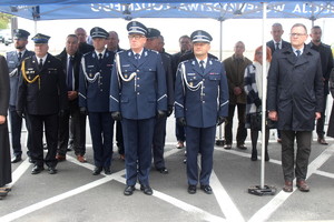 Uroczystość odsłonięcia tablicy upamiętniającej funkcjonariuszy Policji Państwowej II RP - ofiar sowieckich i niemieckich represji.