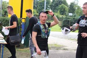 Michał Niemczyk podczas uczestnictwie w biegu.