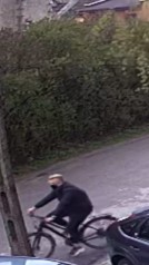Wizerunek sprawcy kradzieży roweru.