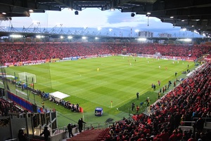 Widok na stadion podczas meczu.