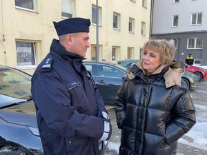 Komendant Miejski Policji w Łodzi rozmawia z Prezydent Miasta Łodzi.