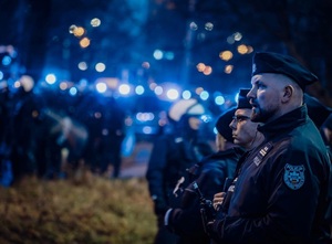 Dowódca wraz z Zastępcą Komendanta Miejskiego Policji w Łodzi.