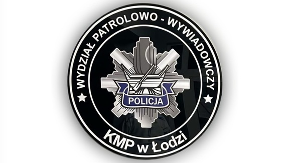 Logo Wydziału Patrolowo - Wywiadowczego Komendy Miejskiej Policji w Łodzi.