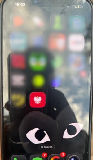 widok aplikacji w telefonie